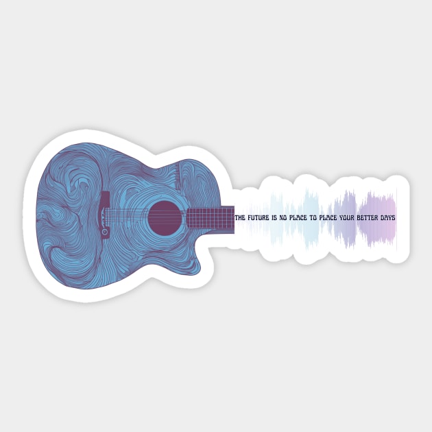 Dave Matthews Guitar Lyrics Sticker by Three Little Birds